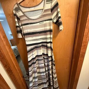 LuLaRoe Neutral Striped Maxi Dress